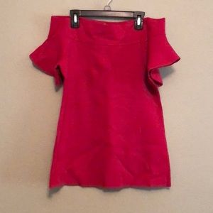 Hot pink M Petite Ann Taylor off the shoulder top